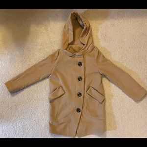 Camel colored pea coat, dress jacket